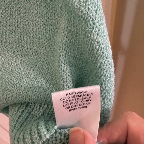 Pink Lilly Tell Me Everything Aqua Oversized Pocketed Light Weight Sweater - Picture 5 of 5